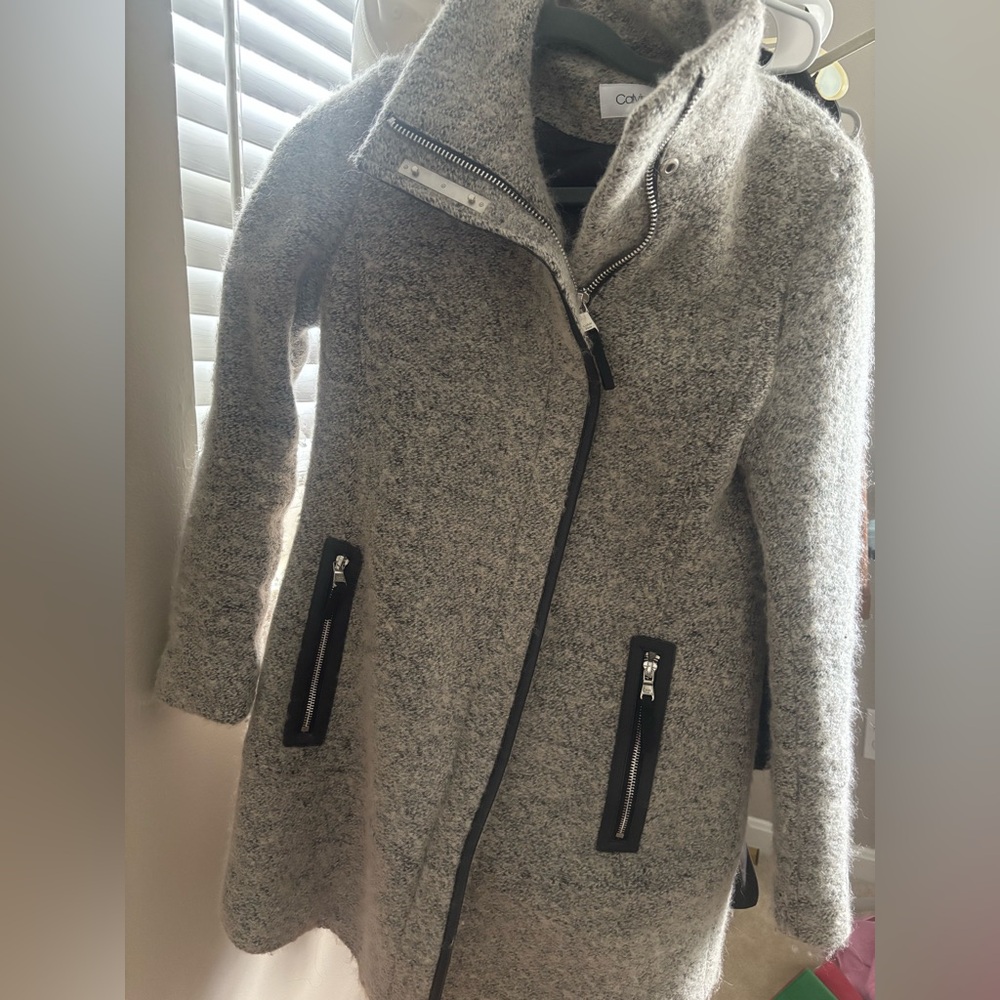 Calvin Klein Gray Wool Coat